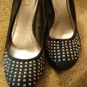 Black studded high heels